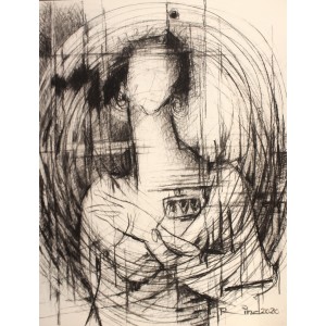 A. S. Rind, 28 x 22 Inch, Charcoal On Paper , Figurative Painting, AC-ASR-409